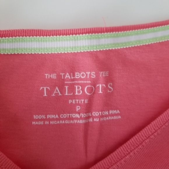 The Talbots Tee 2 Piece Bundle Coral & Blue Petite - Picture 2 of 9